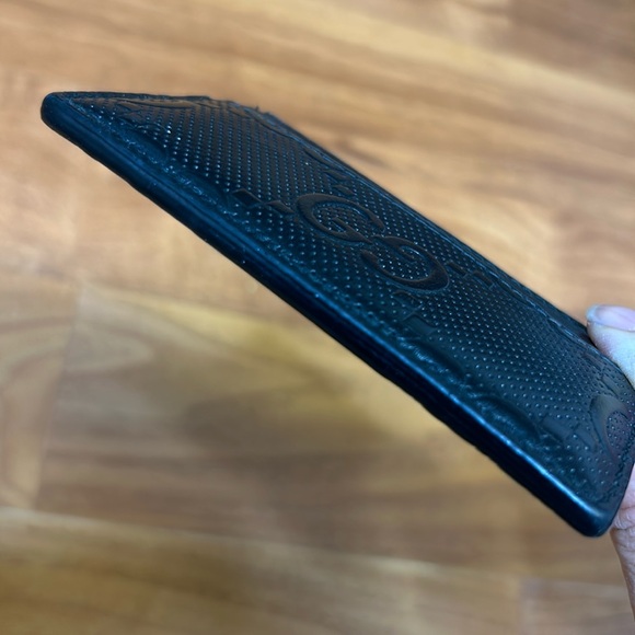 Authentic Gucci Black GG Embossed Perforated Leather Card Case Wallet - Picture 8 of 14